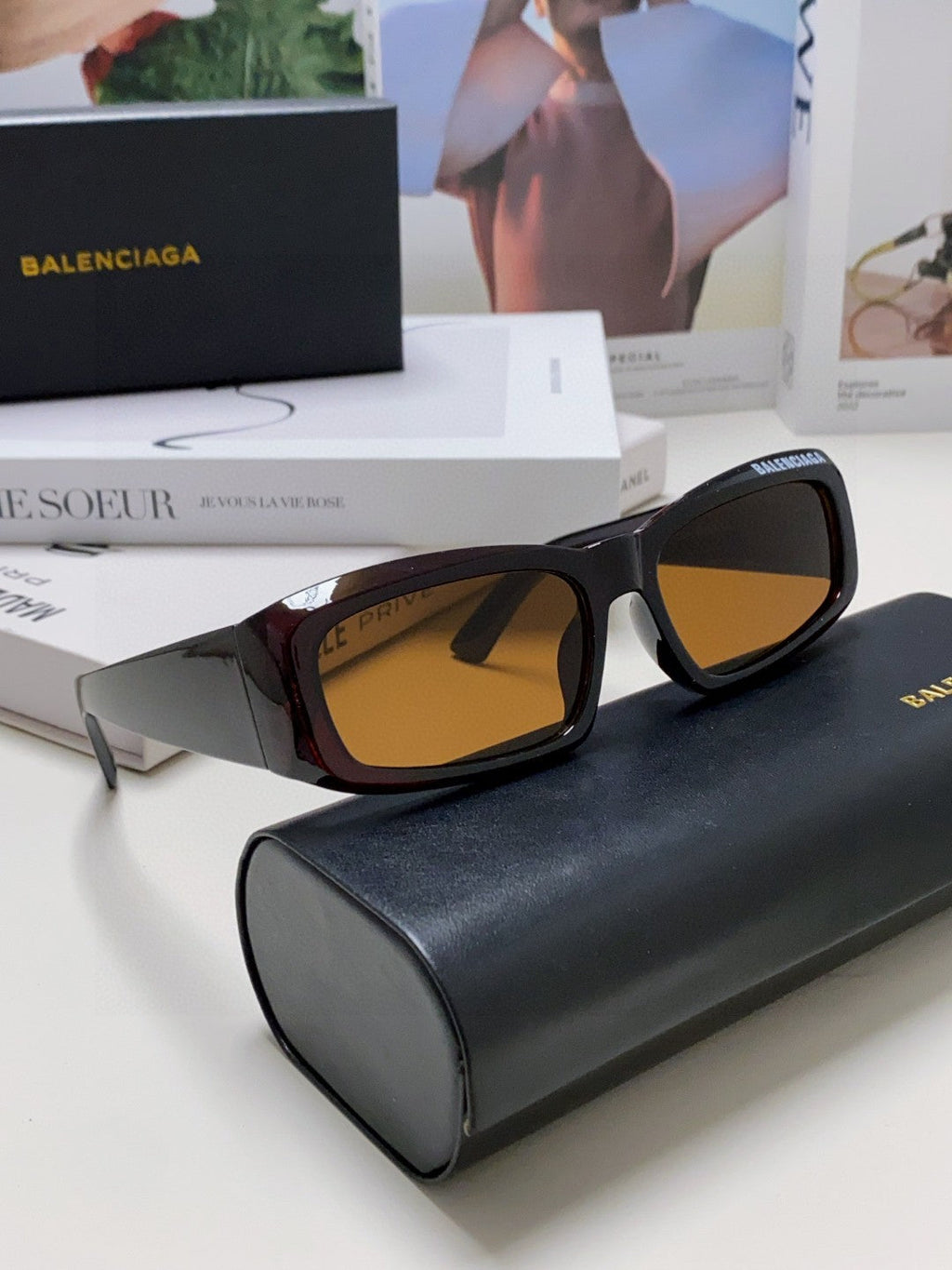 Balenciaga Square Silver Lens Sunglasses for Men & Women - 416104 - detail image 7