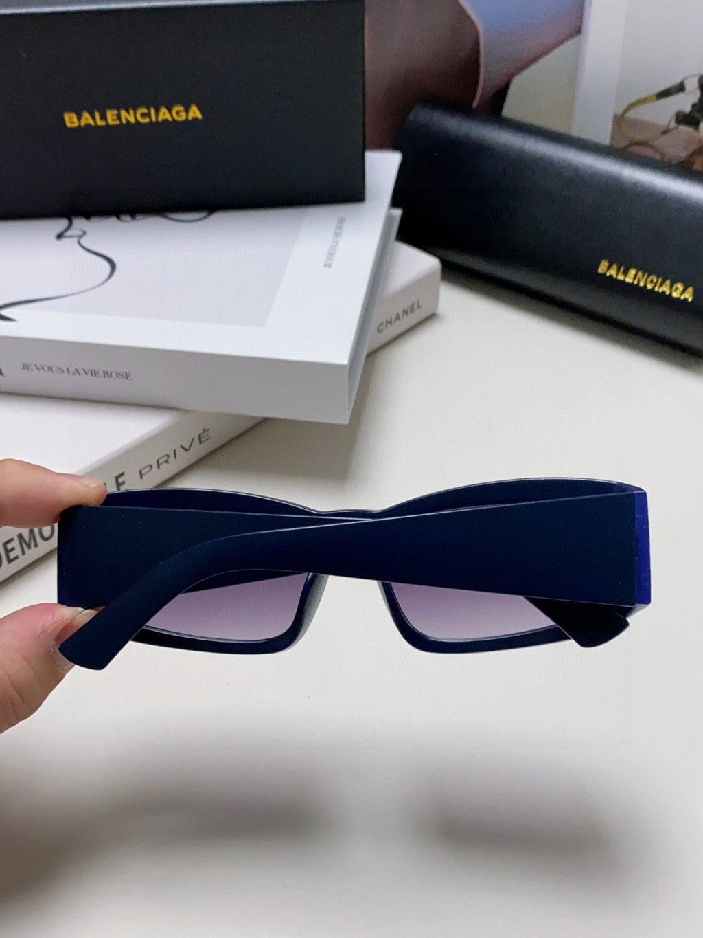 Balenciaga Square Blue Lens Sunglasses for Men & Women - detail image 3