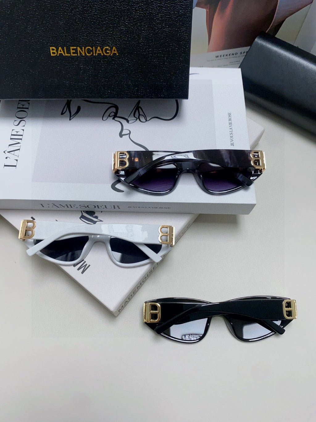 Balenciaga Fashion Gold Lens Sunglasses for Men & Women - detail image 8