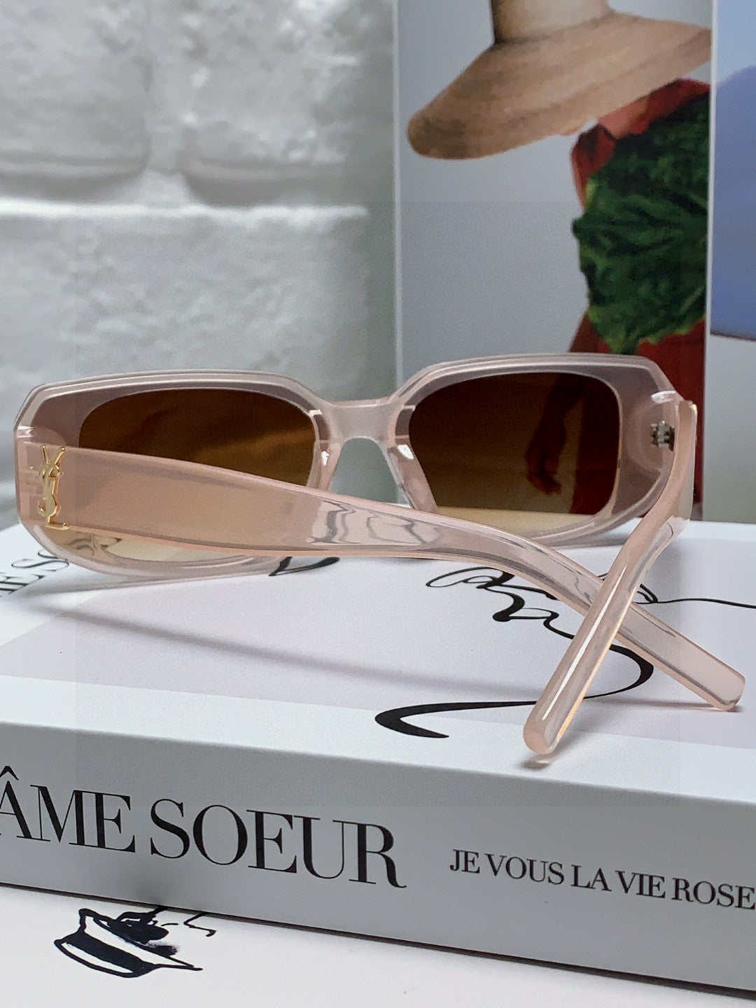 Saint Laurent Blue-Light Cat-Eye Brown Lens Sunglasses for Men & Women