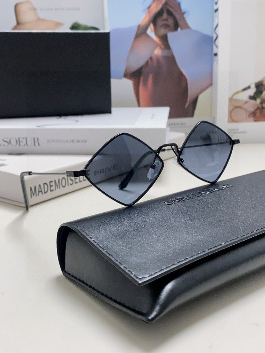 Saint Laurent Fashion Red Lens Sunglasses for Women - detail image 9