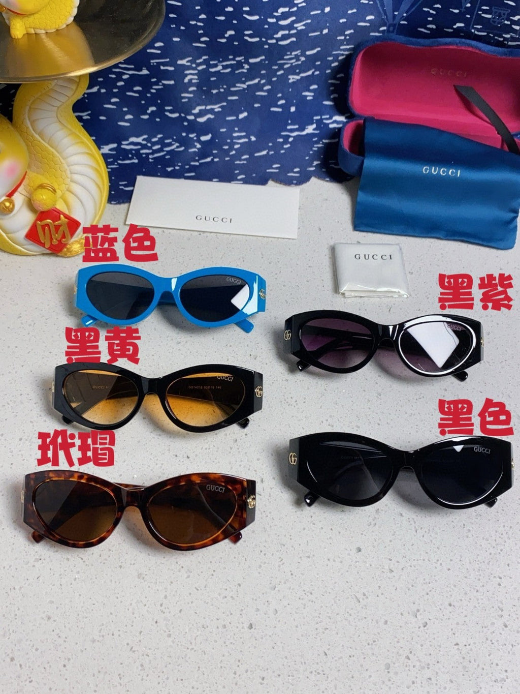Gucci Cat-Eye Black Lens Sunglasses for Men & Women - 132225 - detail image 13