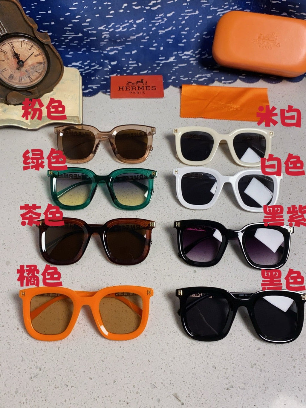 Hermès Metal Square Silver Lens Sunglasses for Men & Women - 158686 - detail image 11