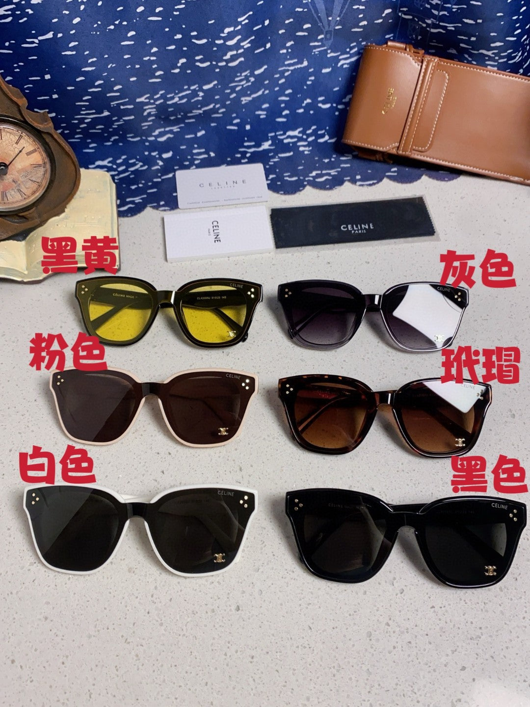 Celine Square Gray Lens Sunglasses for Men & Women - 158432 - detail image 12