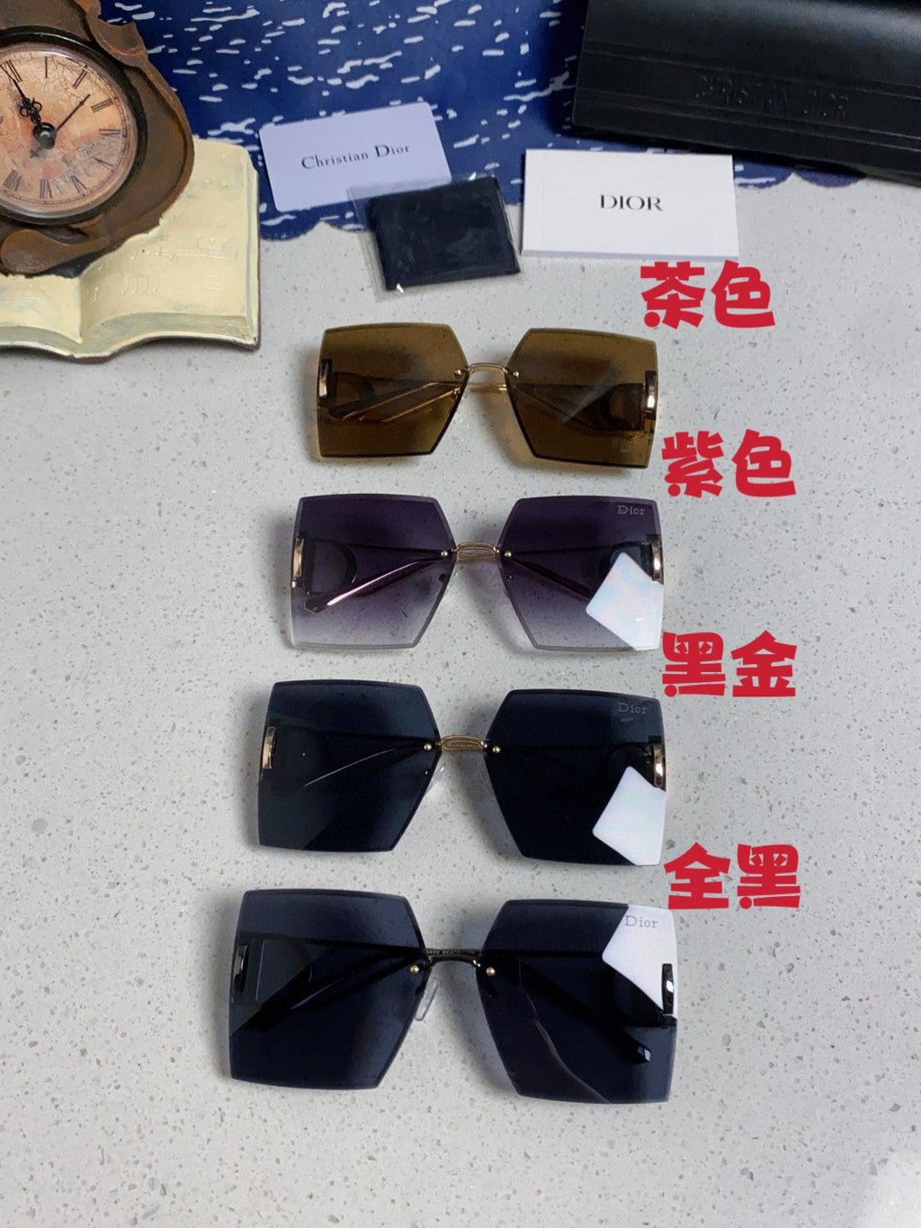 Dior 30MONTAIGNE Lightweight Rimless Brown Lens Sunglasses for Men & - 867124 - detail image 12