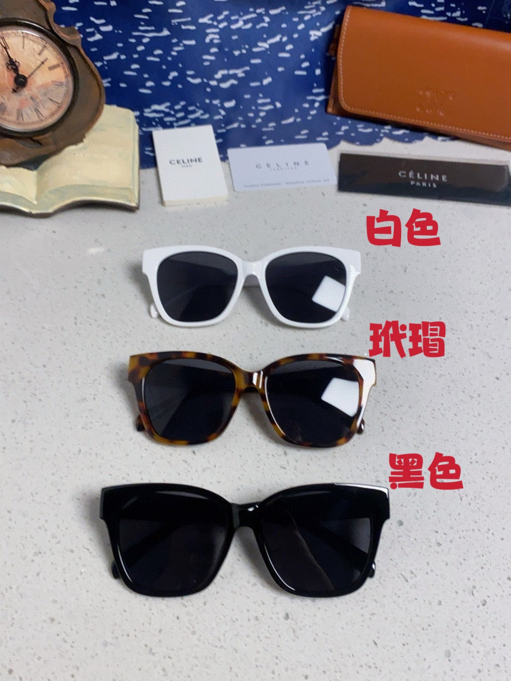 Celine Cat-Eye Blue Lens Sunglasses for Men & Women - 382529 - detail image 11
