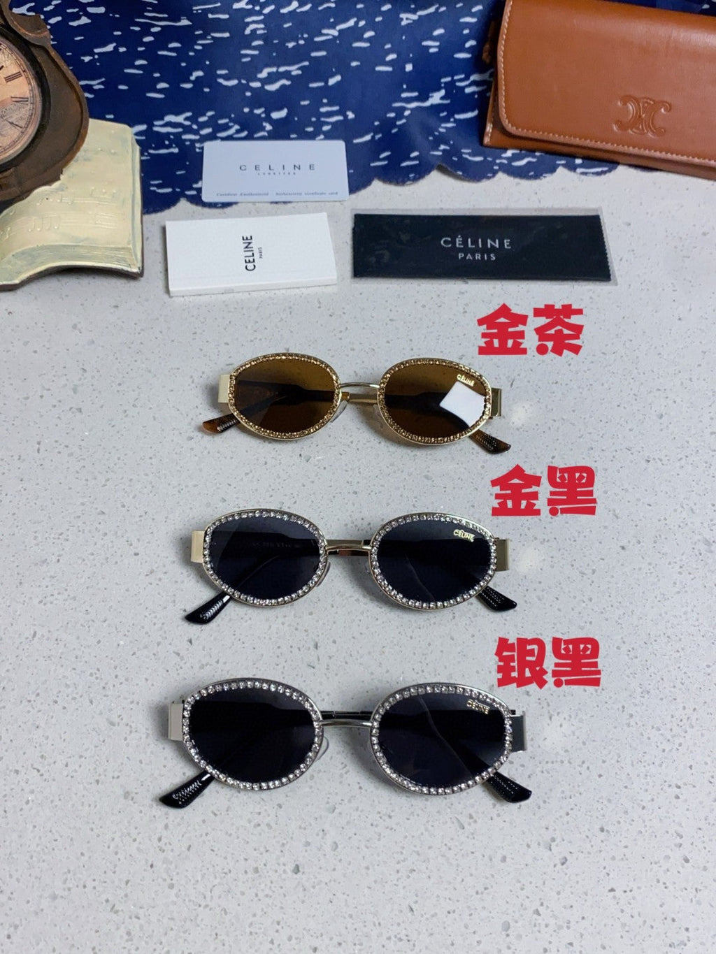 Celine Round Blue Lens Sunglasses for Men & Women - 431994 - detail image 12
