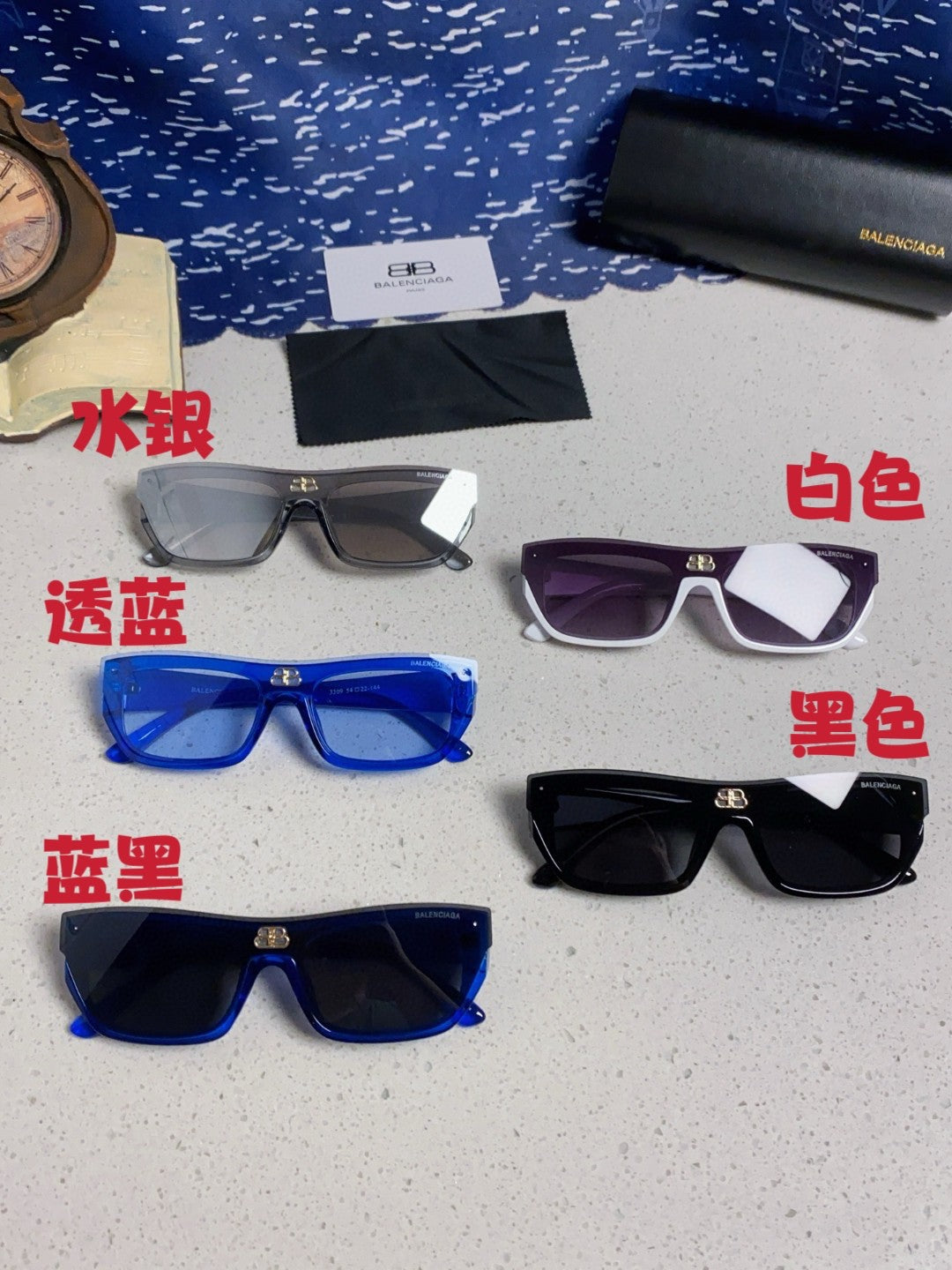 Balenciaga Browline Silver Lens Sunglasses for Men & Women - 358646 - detail image 11