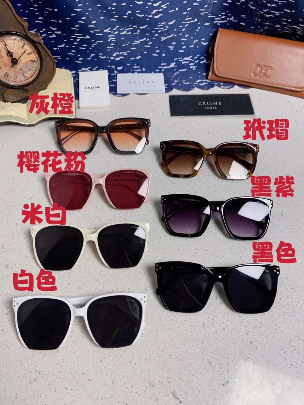 Celine Square Black Lens Sunglasses for Men & Women - 934643 - detail image 12
