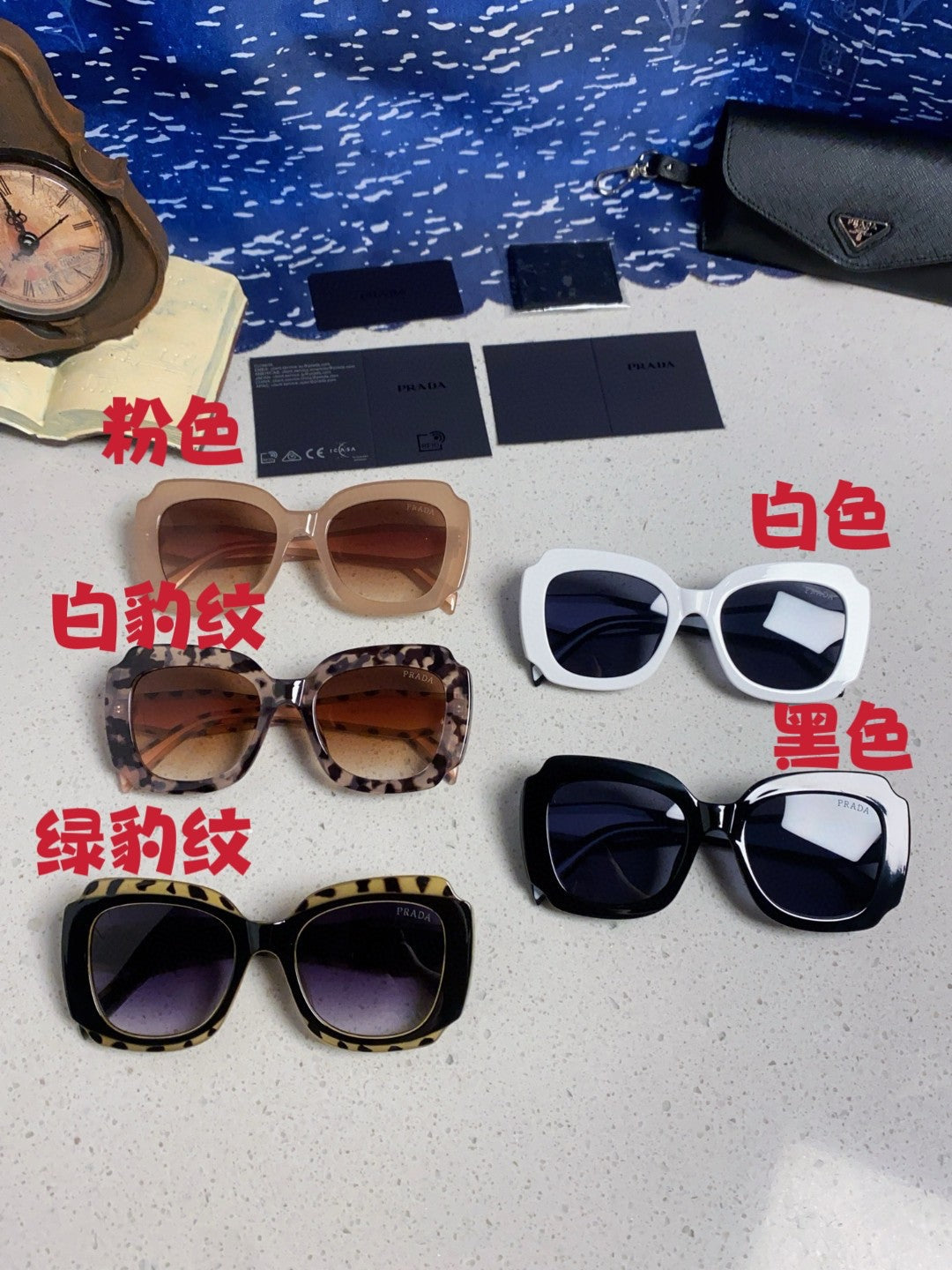 Prada 16YSF Acetate Fashion Gold Lens Sunglasses for Men & Women - 415674 - detail image 12