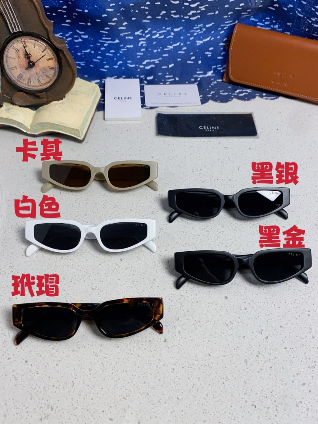 Celine Cat-Eye Blue Lens Sunglasses for Men & Women - 465472 - detail image 12