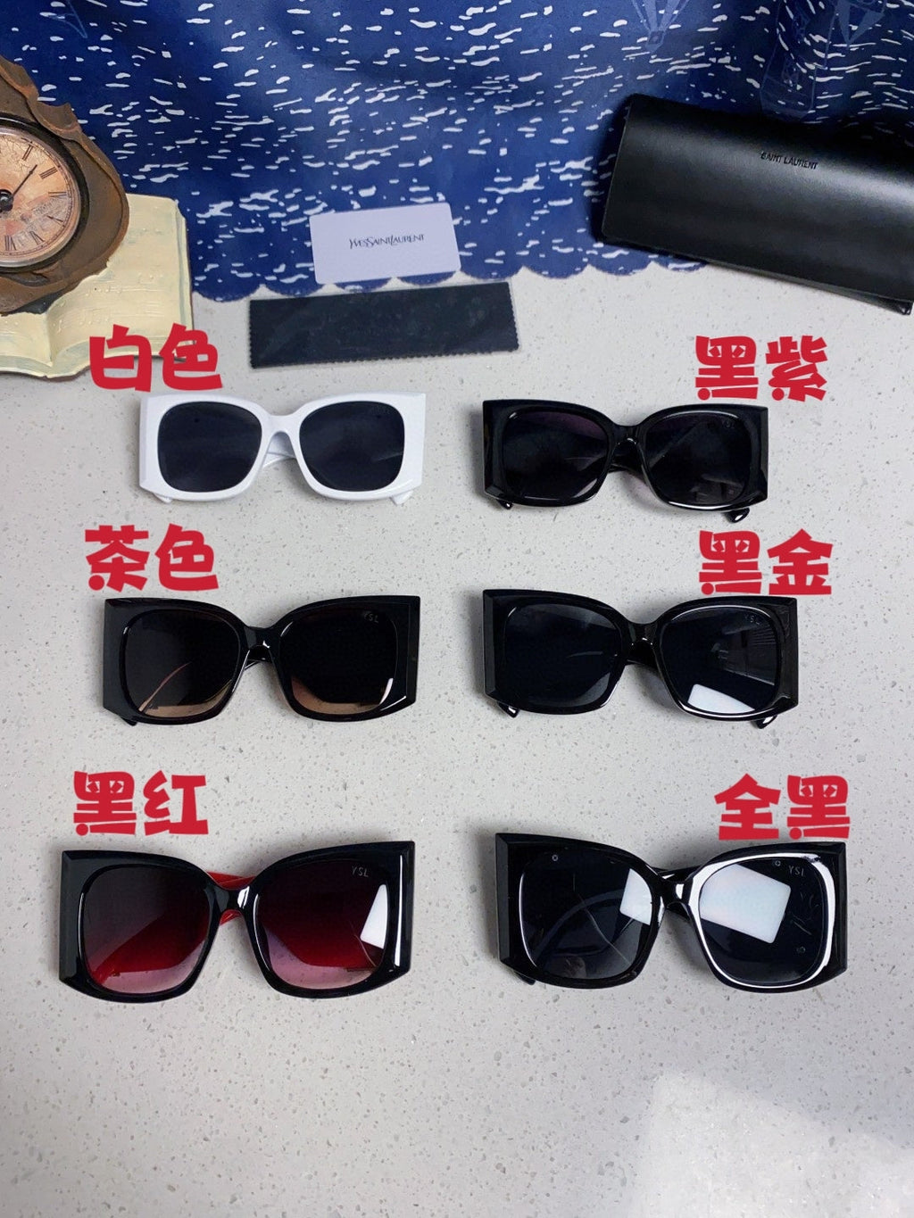 Saint Laurent Oversized Black Lens Sunglasses for Women - 449222 - detail image 12