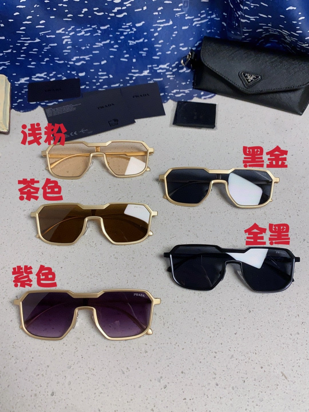 Prada Metal Fashion Blue Lens Sunglasses for Men - 465625 - detail image 12
