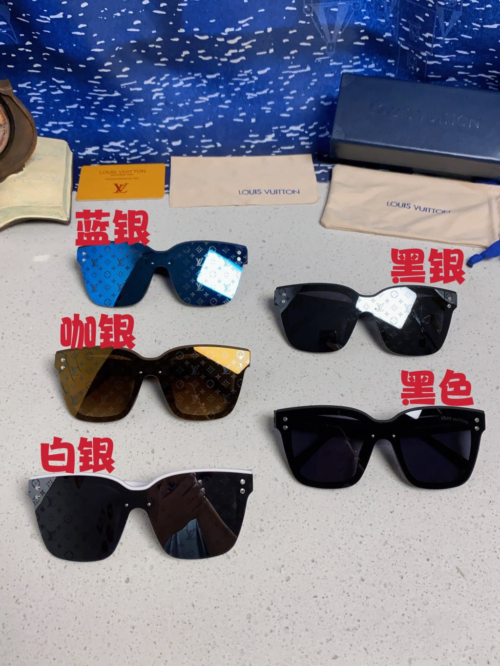 Louis Vuitton Square Gray Lens Sunglasses for Men & Women - 493047 - detail image 12