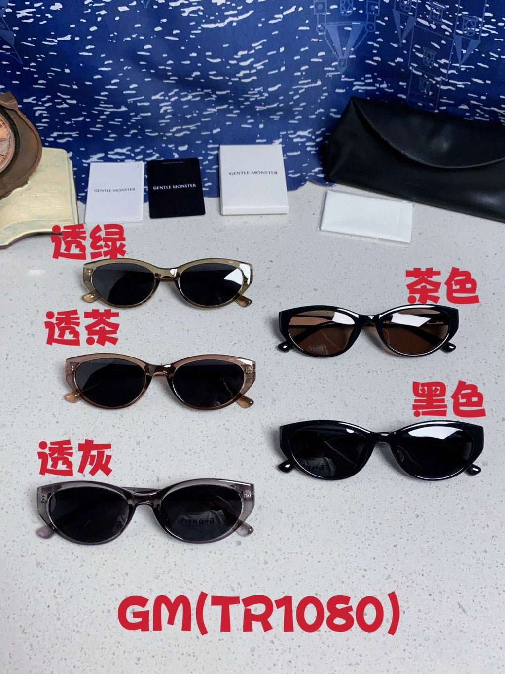 Gentle Monster TR1080 Polarized Cat-Eye Blue Lens Sunglasses for Men & Women - detail image 12