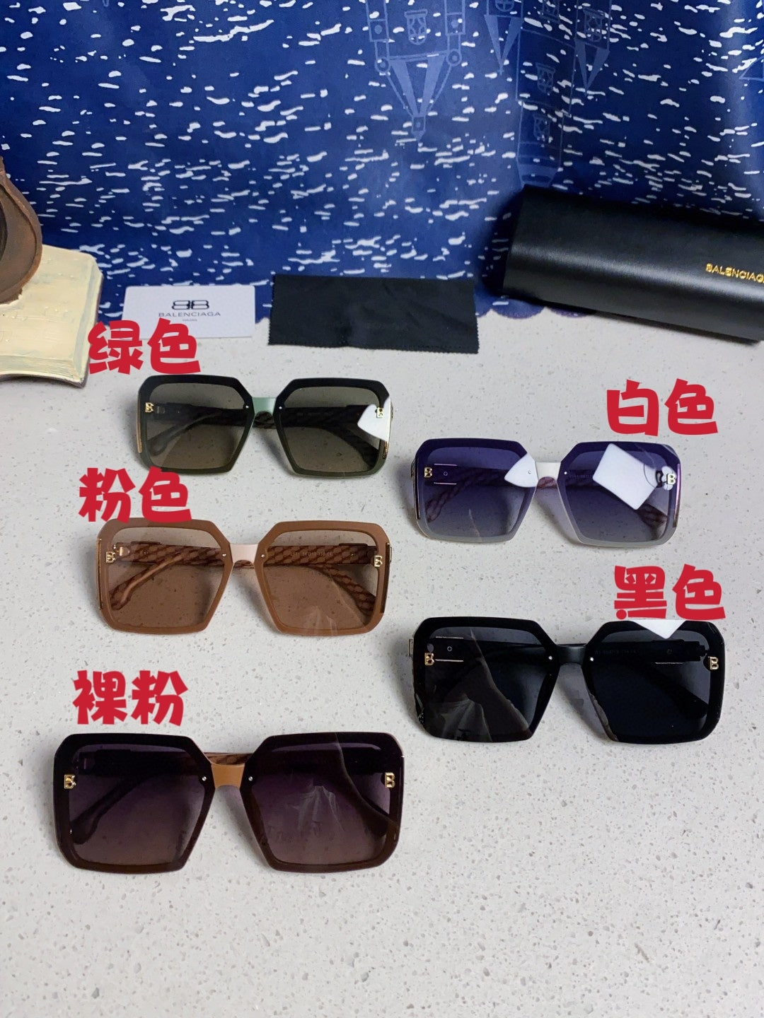 Balenciaga Square Red Lens Sunglasses for Men & Women - 432554 - detail image 11