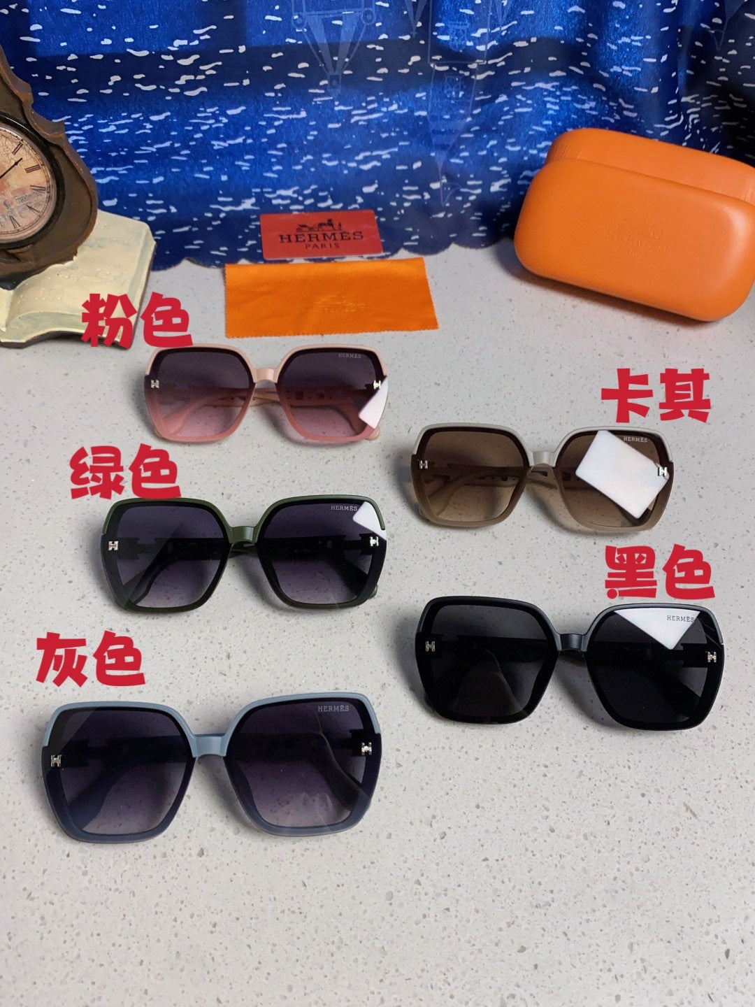Hermès Polarized Round Black Lens Sunglasses for Women - 358931 - detail image 12