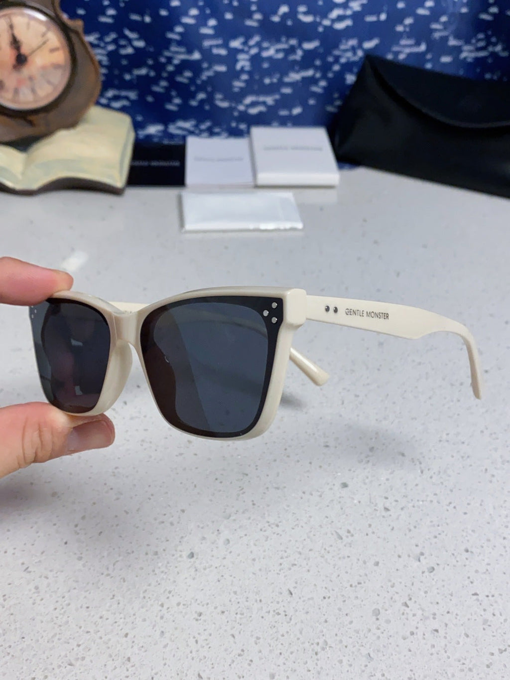Gentle Monster SOLBEI Metal Fashion Blue Lens Sunglasses for Women - detail image 6