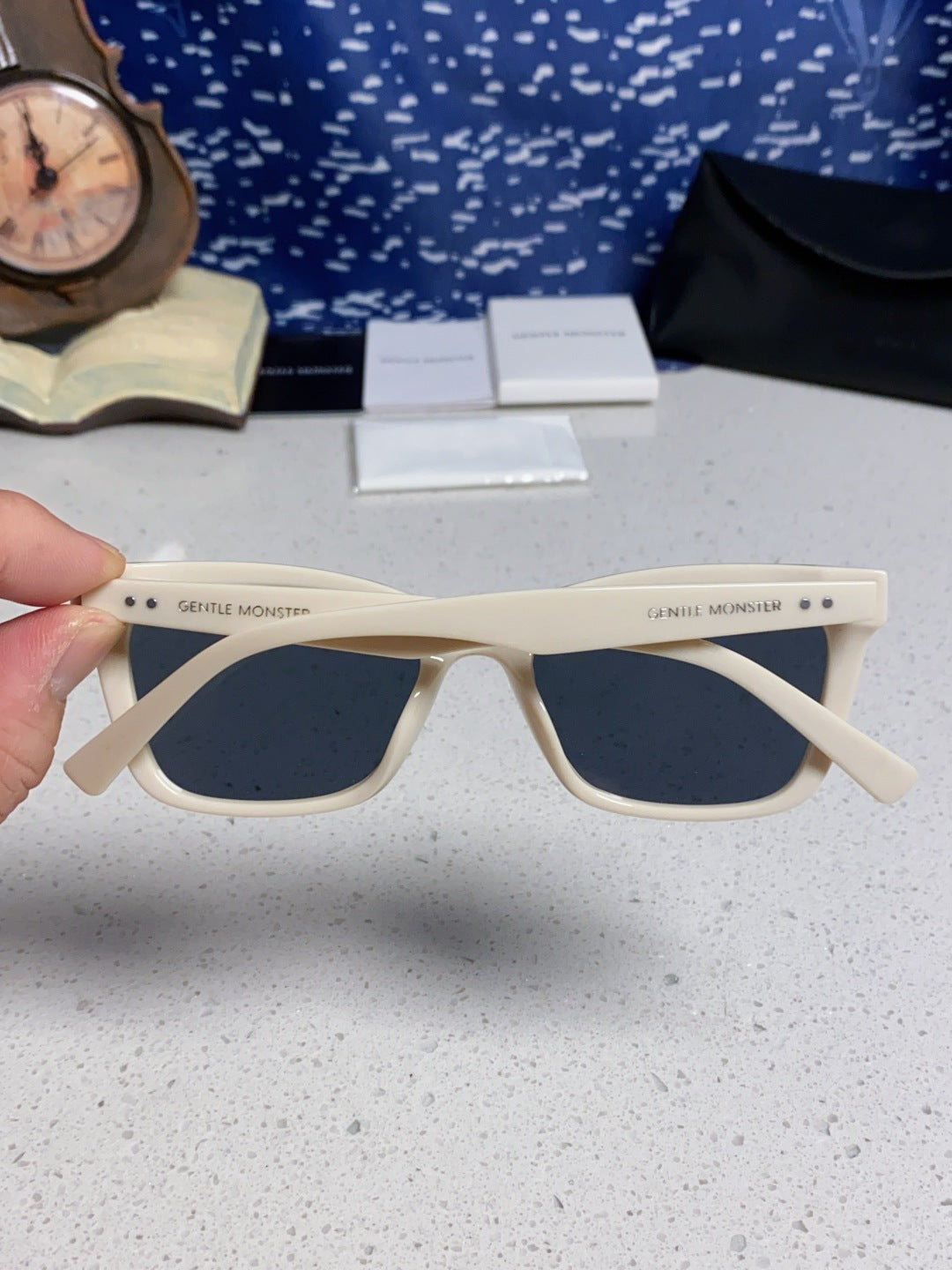 Gentle Monster SOLBEI Metal Fashion Blue Lens Sunglasses for Women - detail image 5