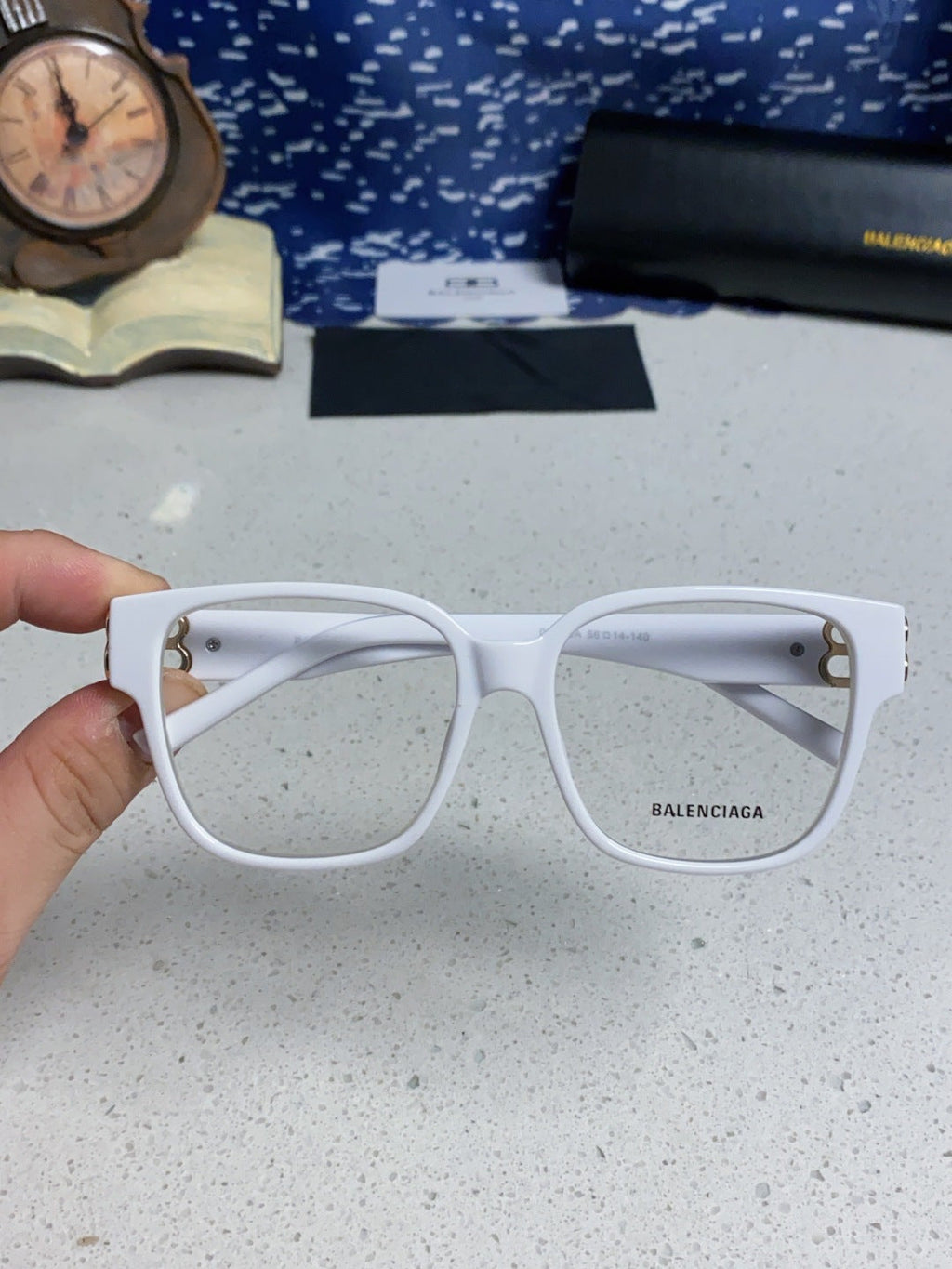 Balenciaga Folding Square Silver Lens Sunglasses for Men & Women - detail image 4