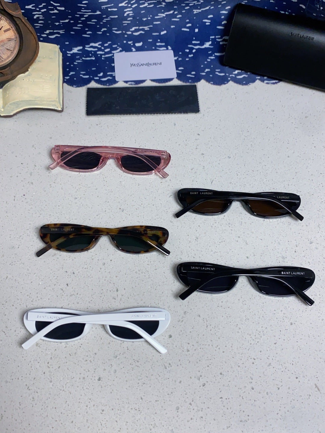 Saint Laurent SL557 Oval Black Lens Sunglasses for Men & Women - detail image 10