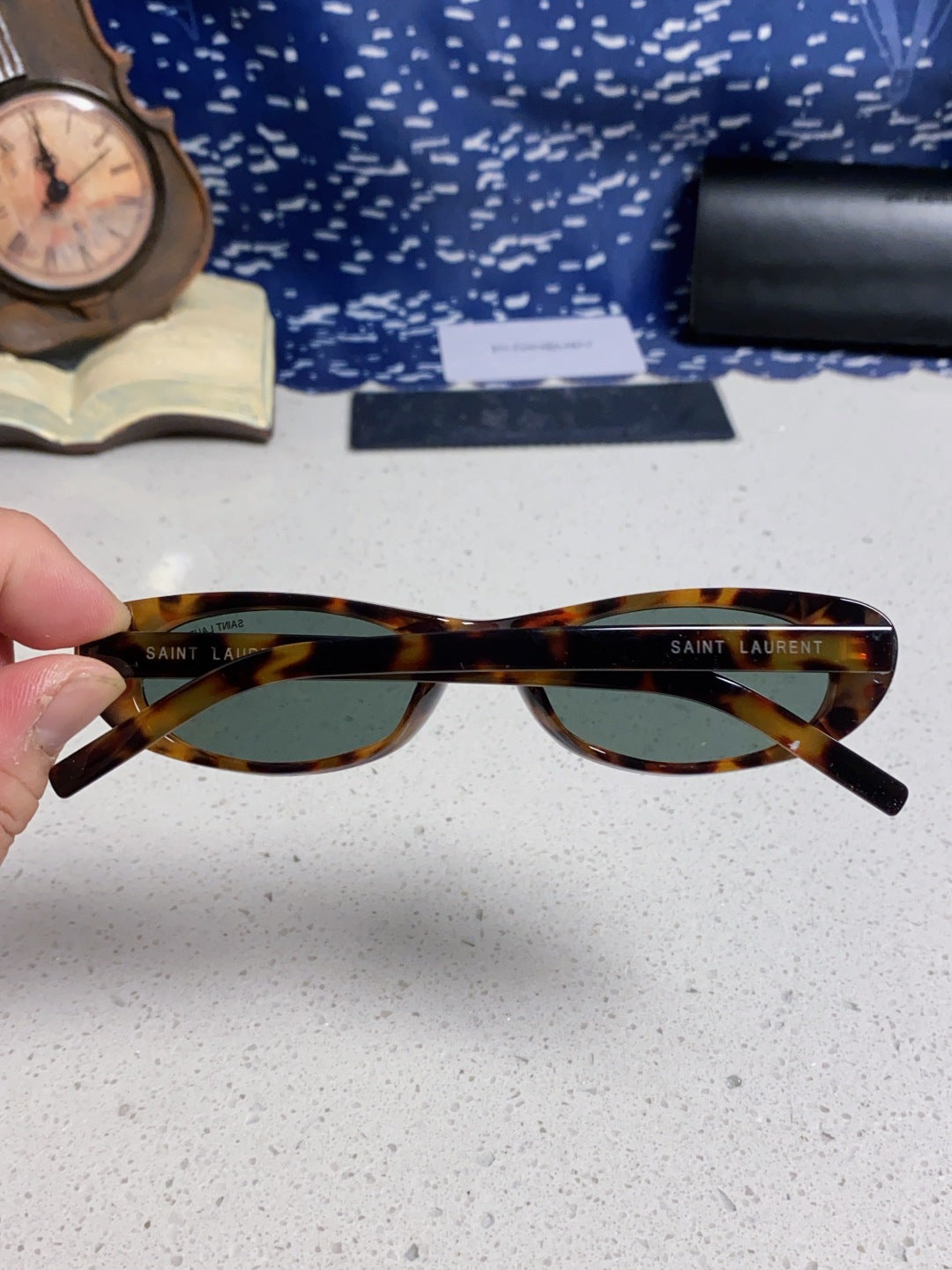 Saint Laurent SL557 Oval Black Lens Sunglasses for Men & Women - detail image 5