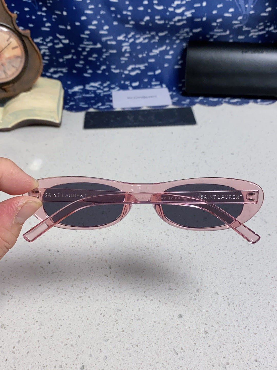 Saint Laurent SL557 Oval Silver Lens Sunglasses for Men & Women - 449214 - detail image 4