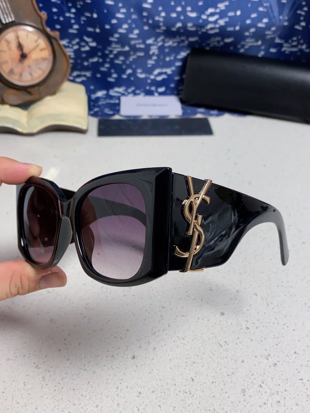Saint Laurent Oversized Black Lens Sunglasses for Women - 449222 - detail image 6