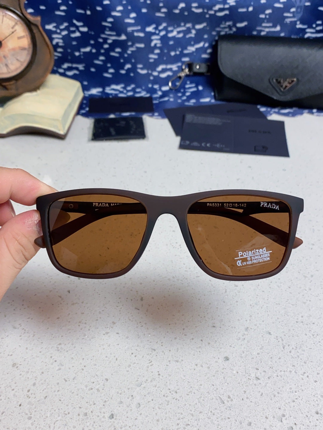 Prada Polarized Fashion Brown Lens Sunglasses for Men & Women - 432114 - detail image 4