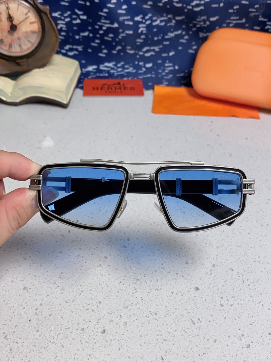 Hermès Fashion Blue Lens Sunglasses for Men & Women - 158694 - detail image 3