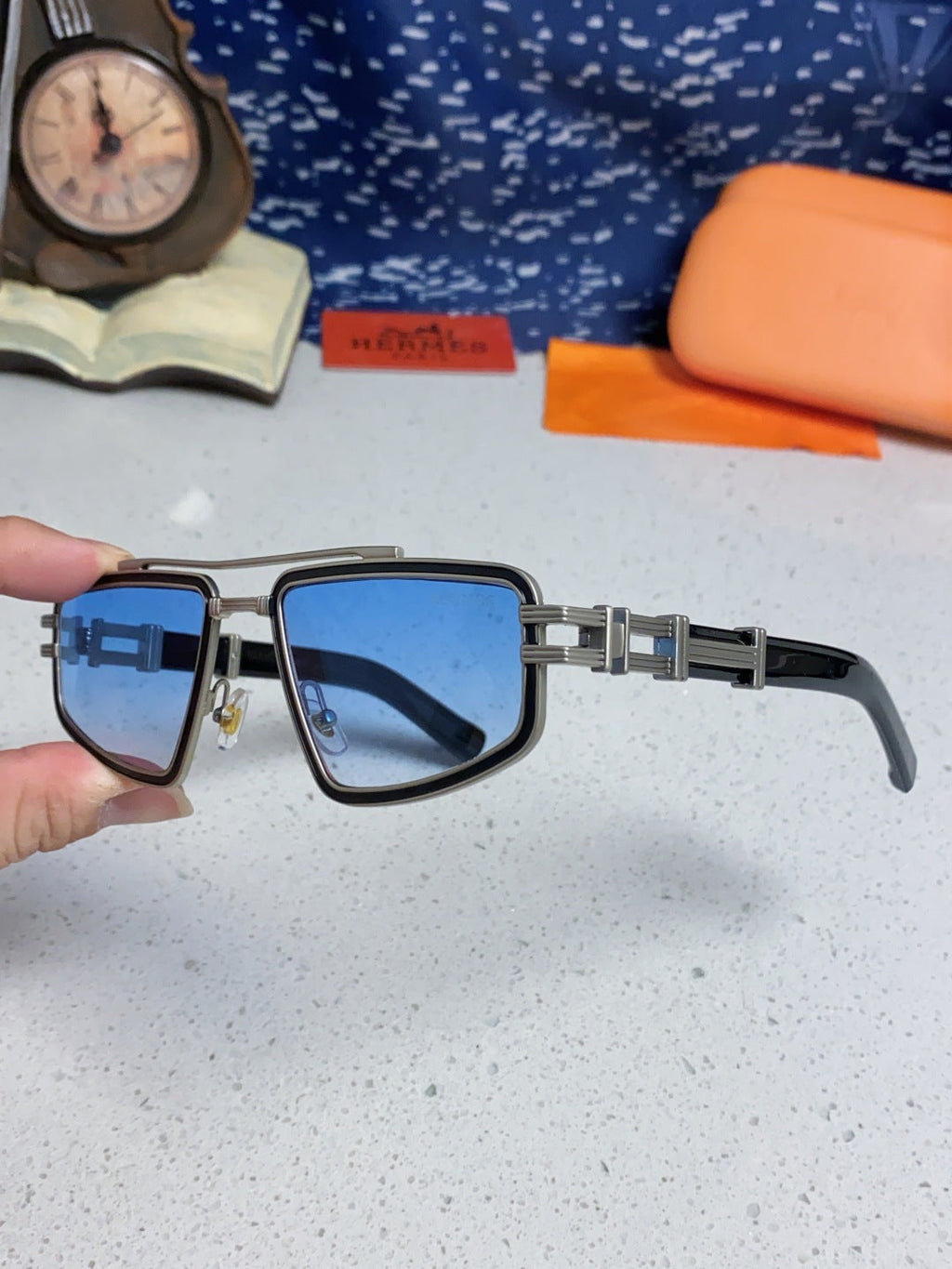 Hermès Fashion Blue Lens Sunglasses for Men & Women - 158694 - detail image 5