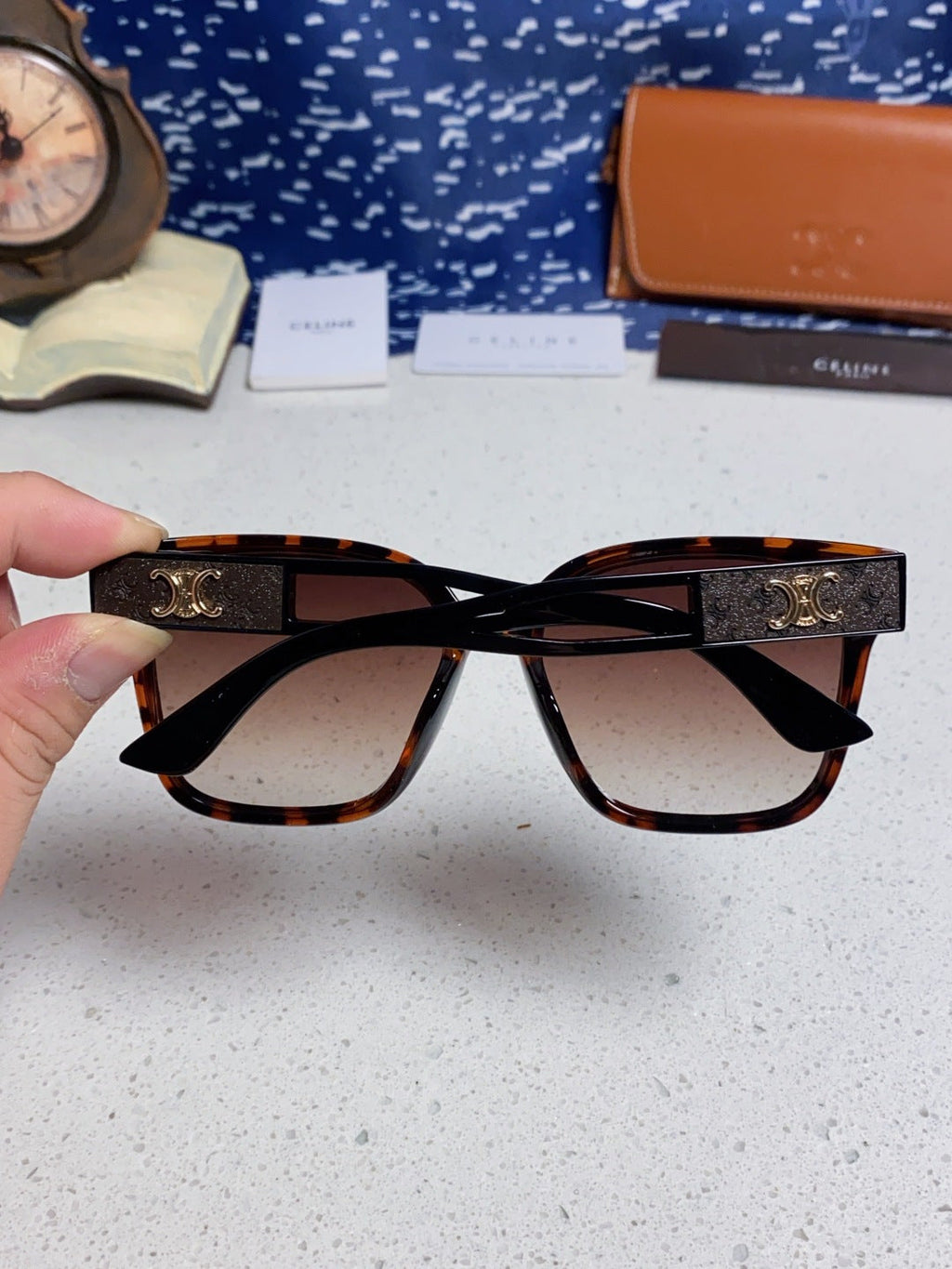 Celine Square Black Lens Sunglasses for Women - 449267 - detail image 4