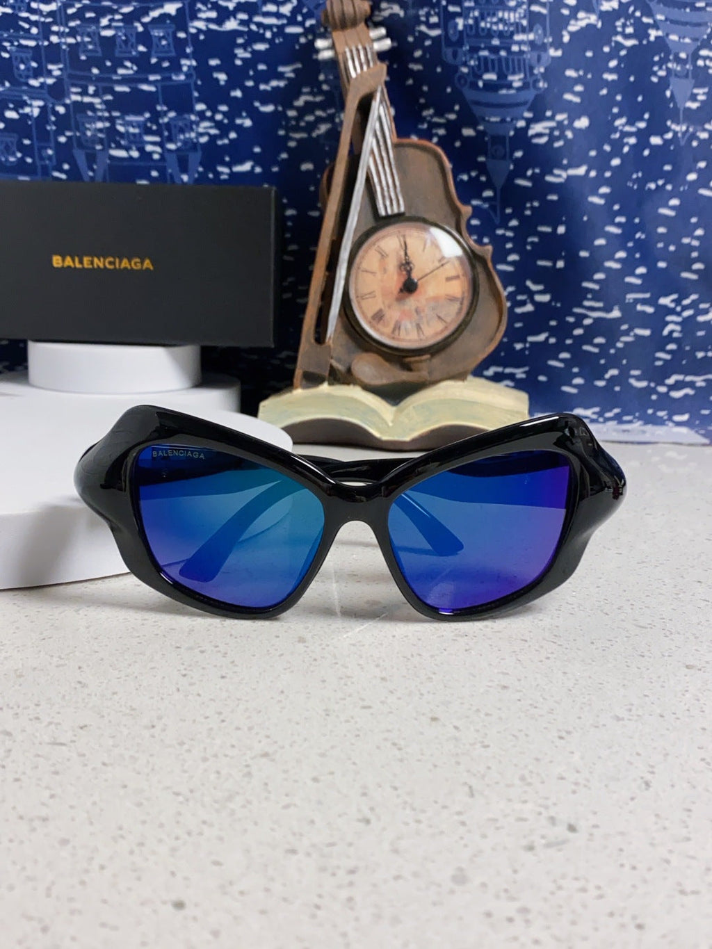 Balenciaga Oversized Blue Lens Sunglasses for Women - 358628 - detail image 9