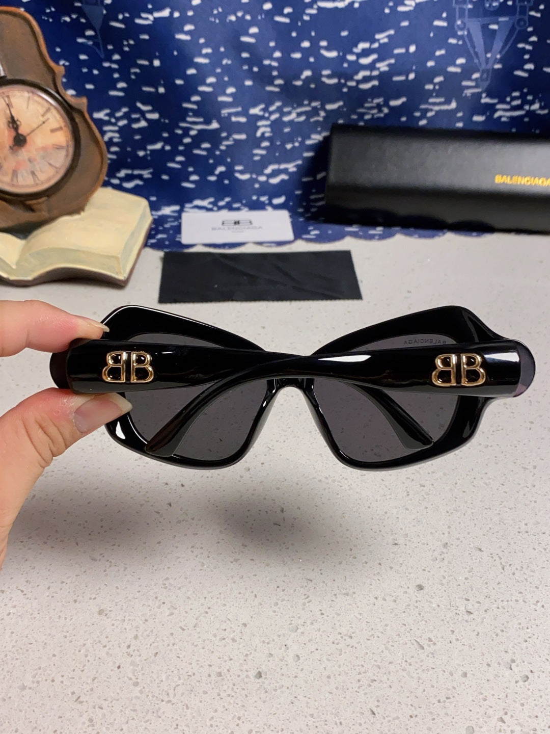 Balenciaga Oversized Blue Lens Sunglasses for Women - detail image 5