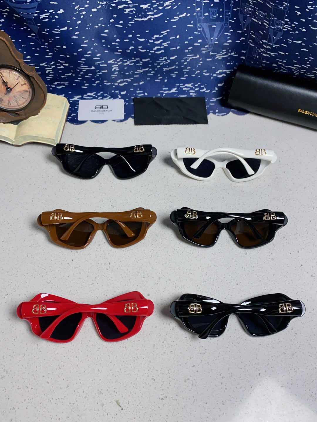 Balenciaga Oversized Blue Lens Sunglasses for Women - detail image 11