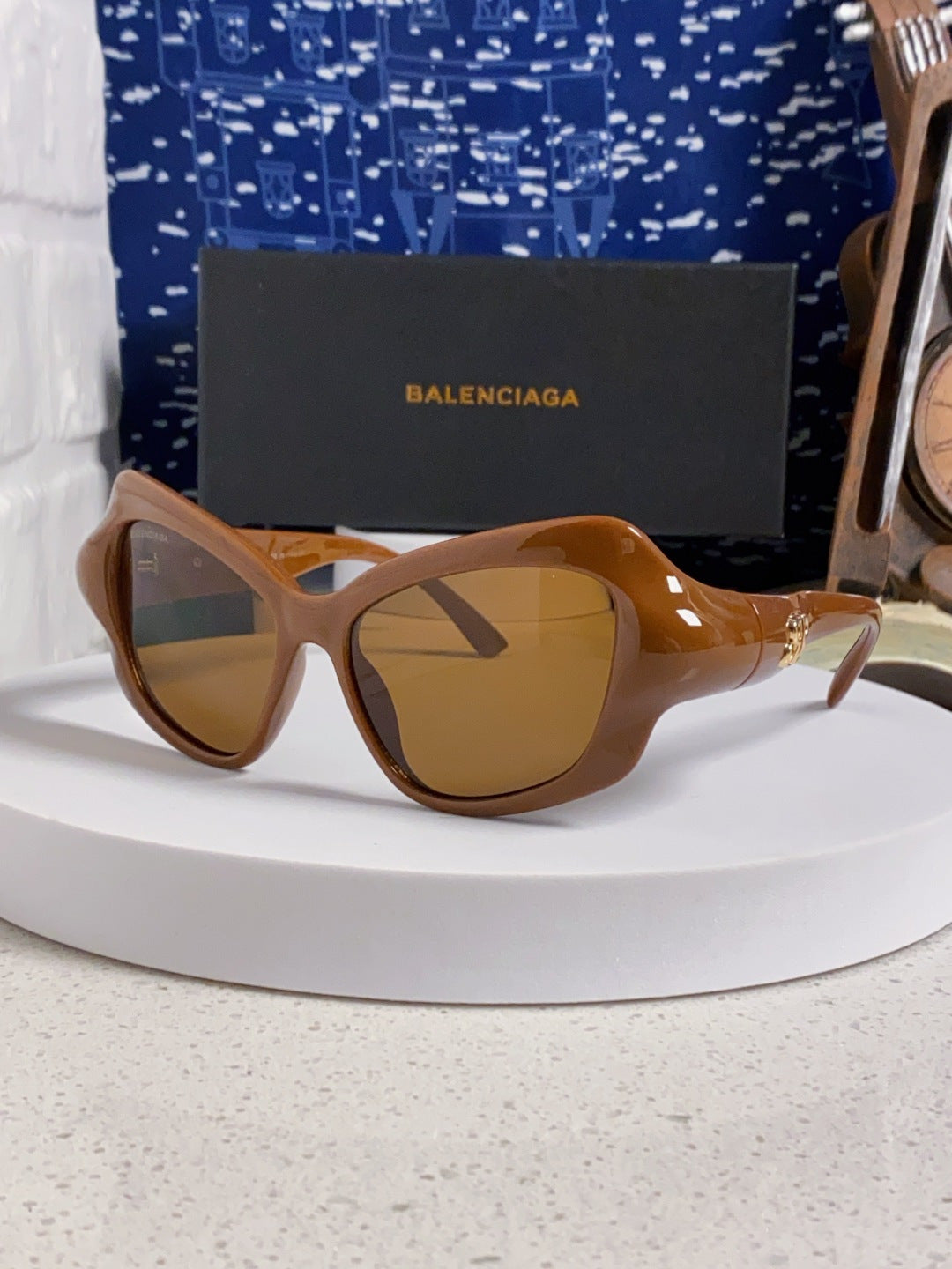 Balenciaga Oversized Brown Lens Sunglasses for Women - 358629