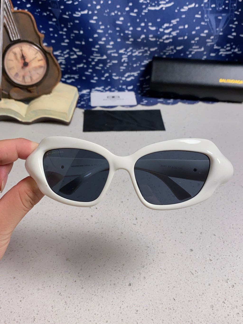 Balenciaga Oversized Silver Lens Sunglasses for Women - detail image 4