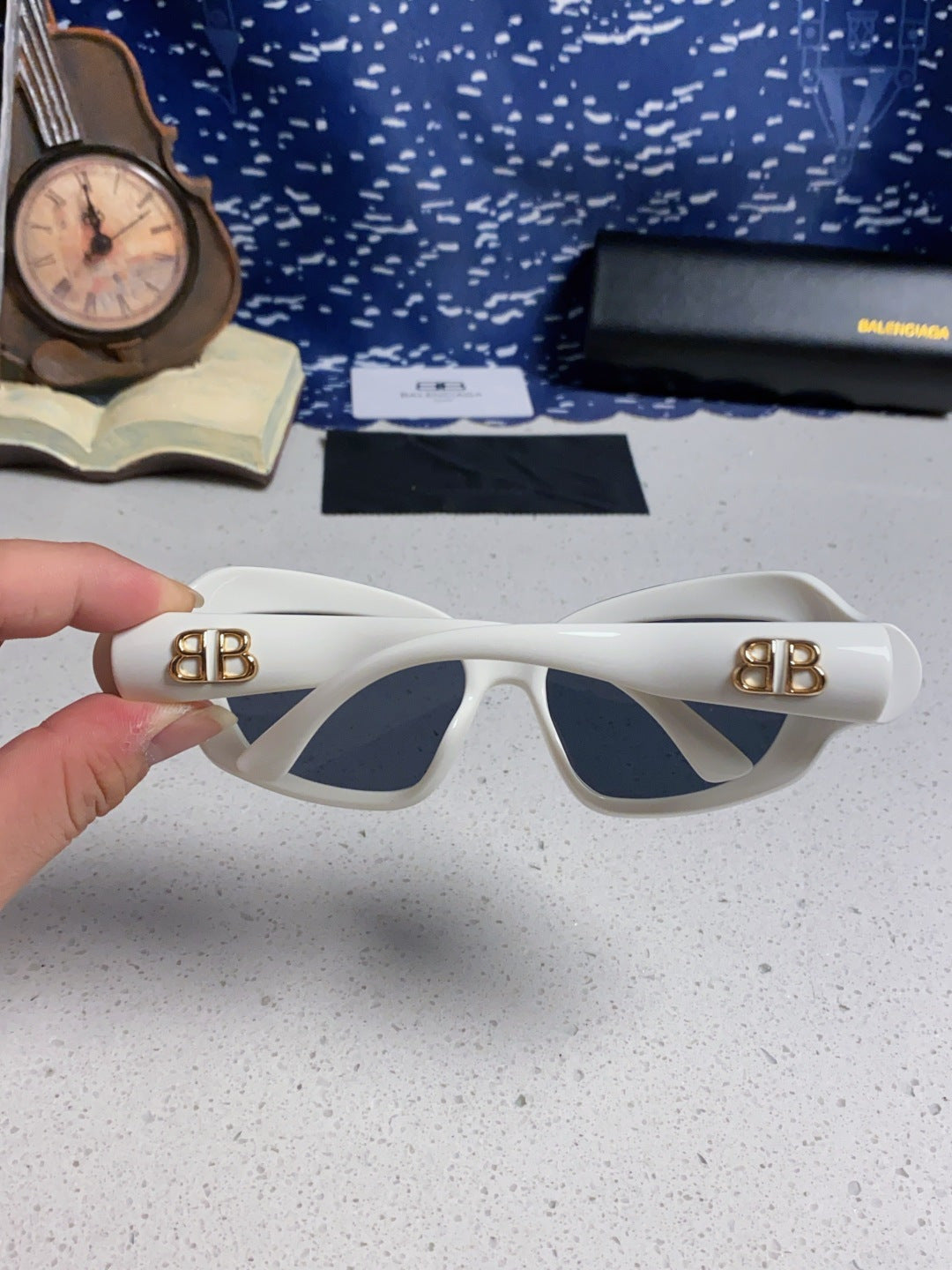 Balenciaga Oversized Silver Lens Sunglasses for Women - 432531 - detail image 5