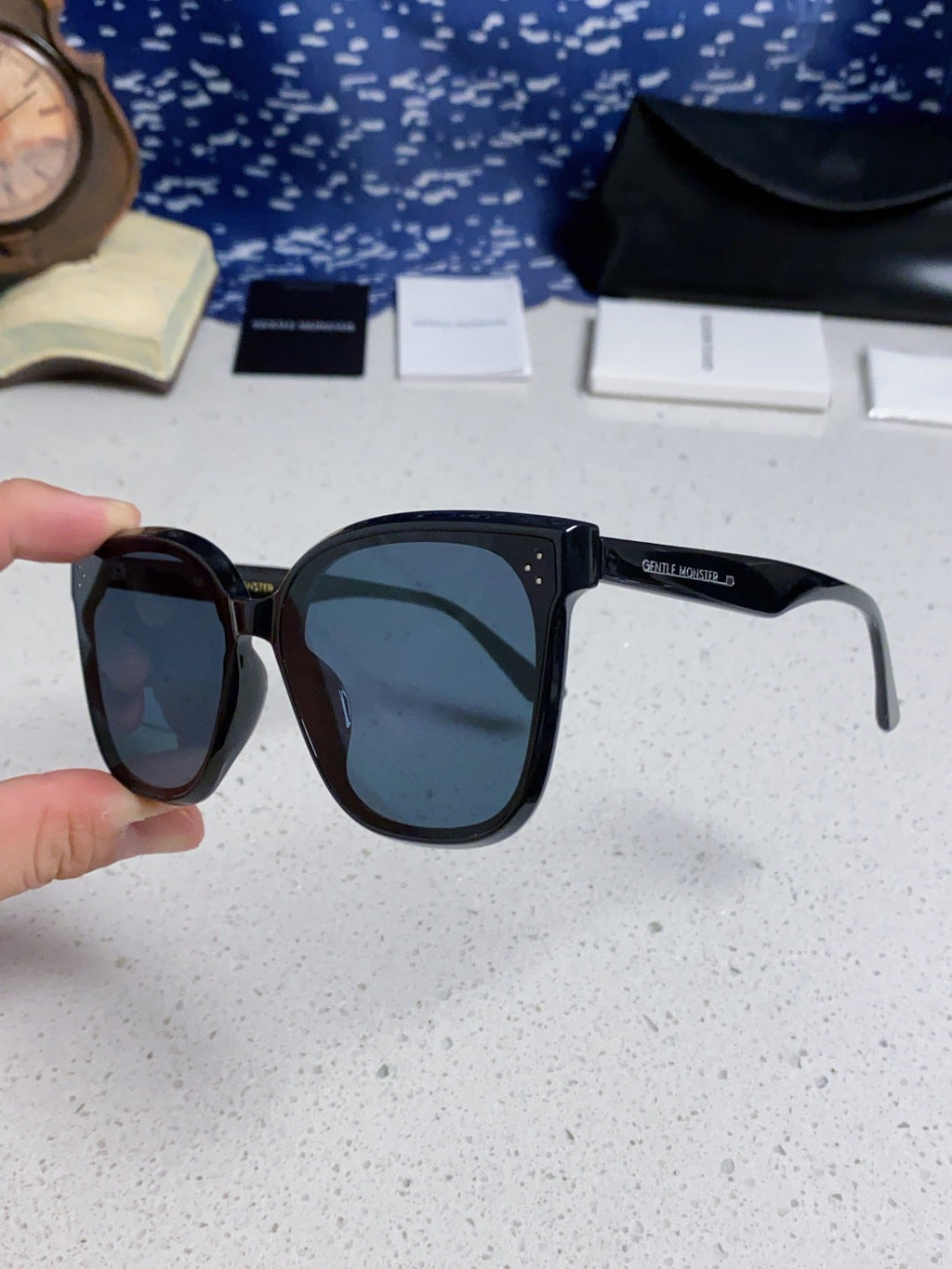 Gentle Monster RICK Polarized Oversized Blue Lens Sunglasses for Men & Women - detail image 6