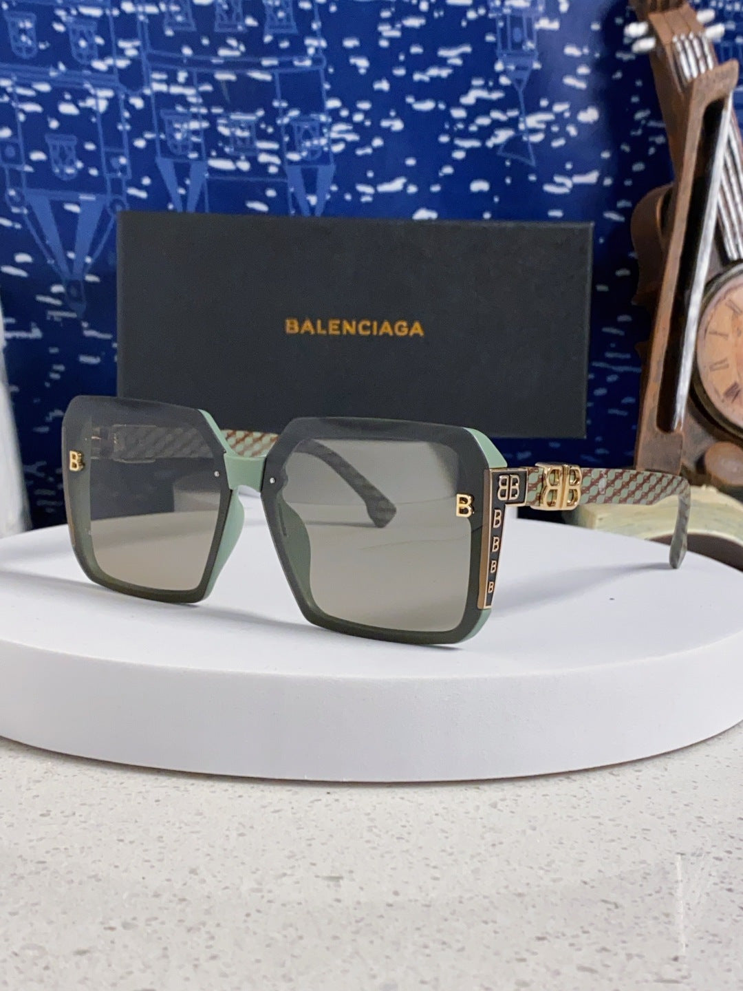 Balenciaga Square Gray Lens Sunglasses for Men & Women - 416111