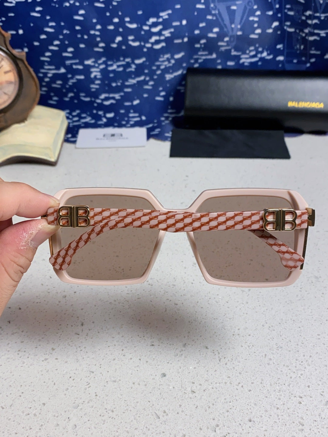 Balenciaga Square Red Lens Sunglasses for Men & Women - 432554 - detail image 5
