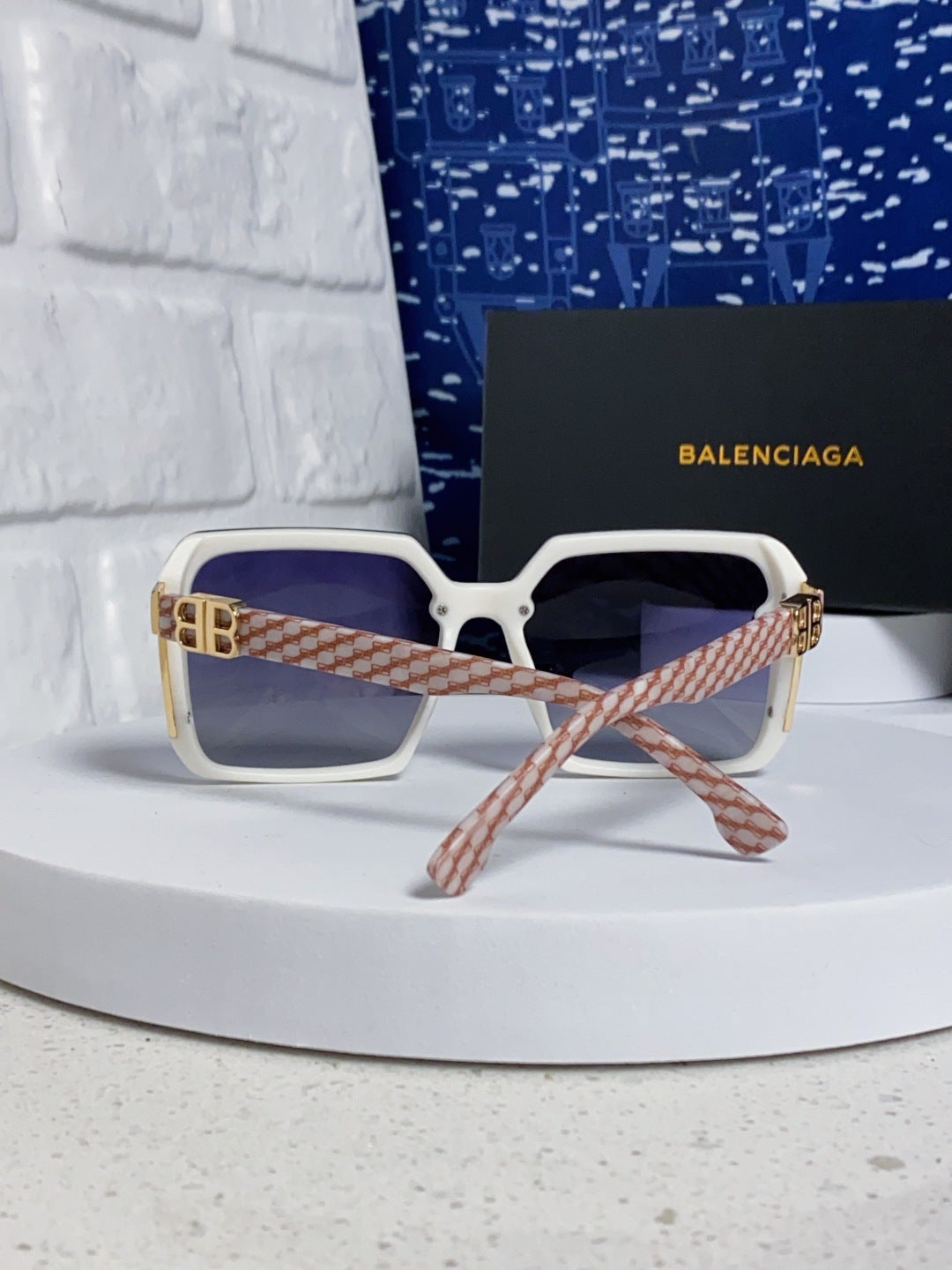 Balenciaga Square Blue Lens Sunglasses for Men & Women - 158573 - detail image 3