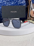 Prada Metal Square Blue Lens Sunglasses for Men & Women - 487052
