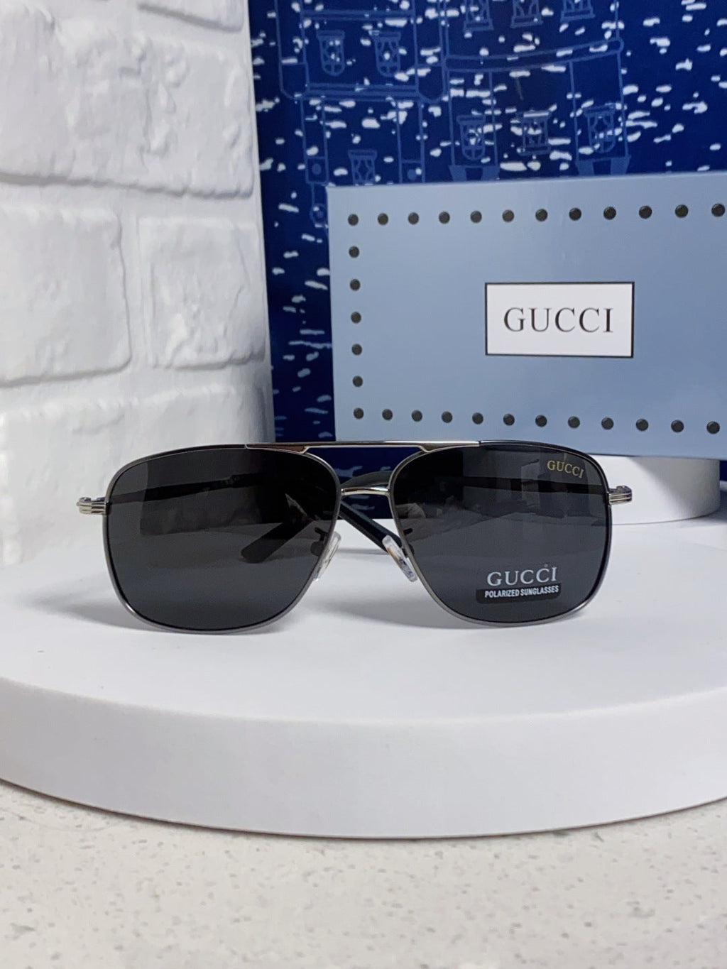 Gucci Polarized Aviator Black Lens Sunglasses for Men - 132287 - detail image 2
