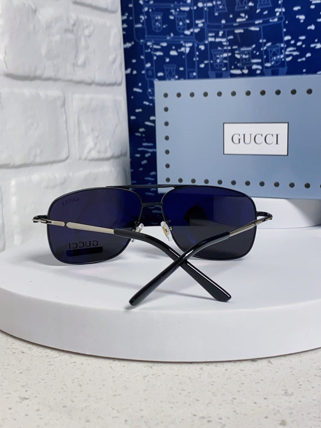 Gucci Polarized Aviator Black Lens Sunglasses for Men - 132288 - detail image 3