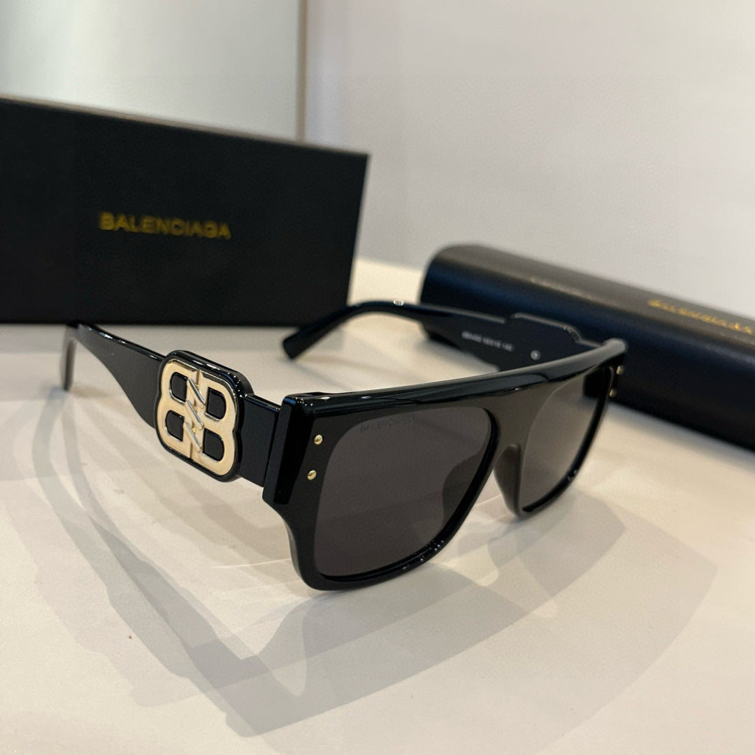Balenciaga Rectangular Black Lens Sunglasses for Men & Women - 399132