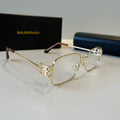 Balenciaga Rectangular Silver Lens Sunglasses for Men & Women - 416139
