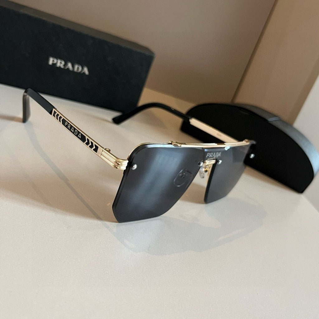 Prada Polarized Fashion Gold Lens Sunglasses for Men - 398907