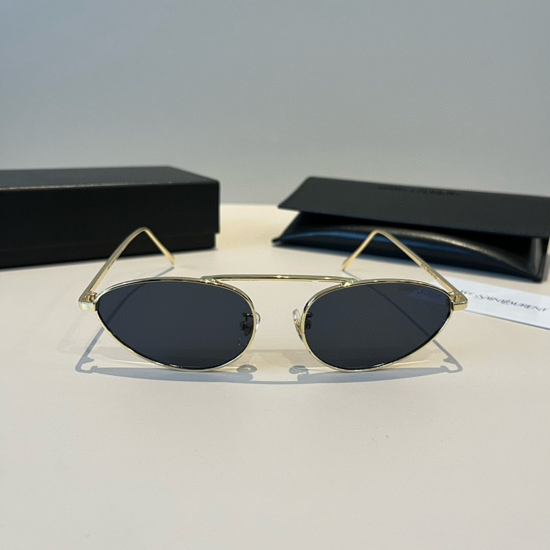 Saint Laurent Metal Cat-Eye Silver Lens Sunglasses for Men & Women - 382489 - detail image 2