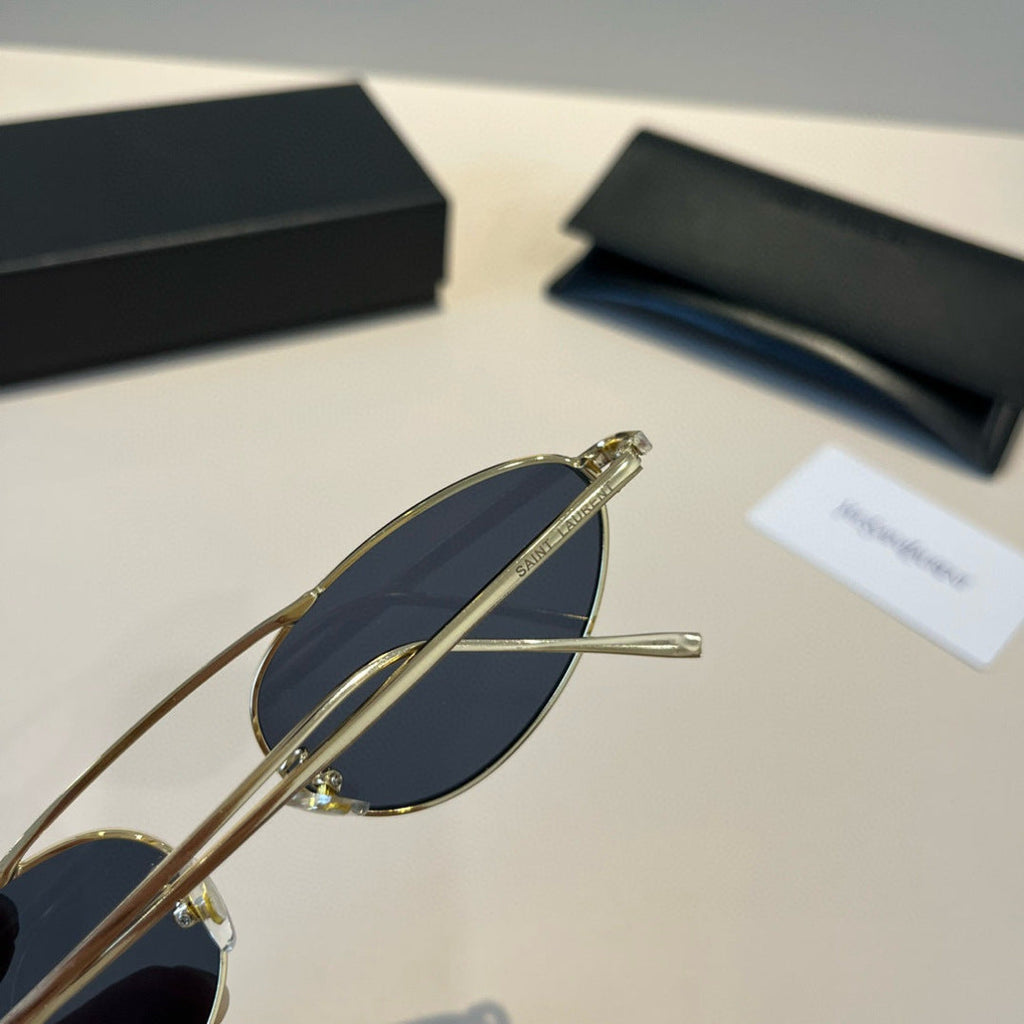 Saint Laurent Metal Cat-Eye Silver Lens Sunglasses for Men & Women - 382489 - detail image 5